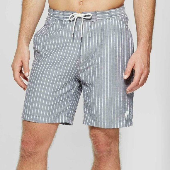 Trunks Surf and Swim CO. Other - Grey White Striped Jake Seersucker Swim Trunks XXL